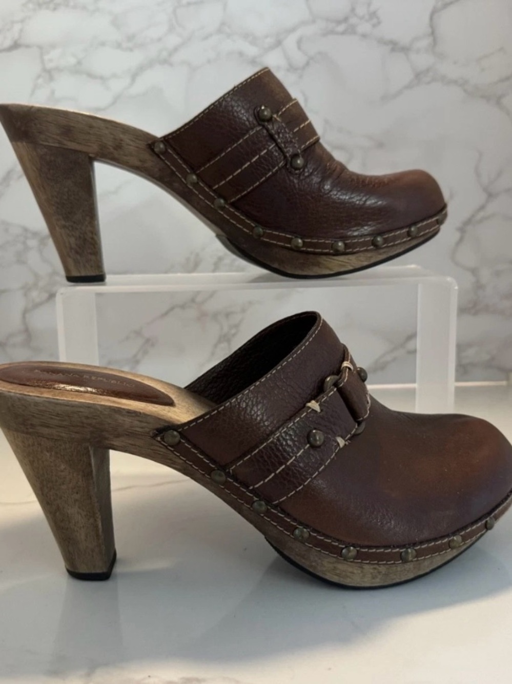 Banana Republic Brown Leather Mule - Sz 11